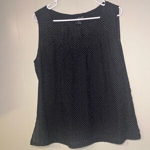 Black Polka Dot Sleeveless Top